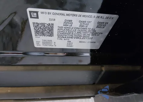 2019 Chevrolet Equinox Ls из США, поврежденный, VIN 3GNAXHEV0KL227107